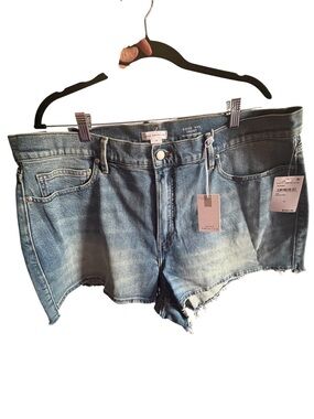 Good American Blue Denim High-Waist Cutoff Shorts Good 90s short
